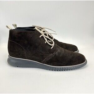 Cole Haan Zerogrand Chukka Boots Mens Sz 12 Suede Mocca Brown Ankle Comfort Shoe